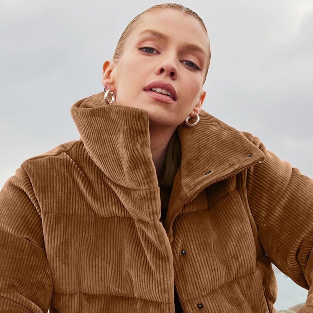 Ribbed Velour Gold Rush Puffer